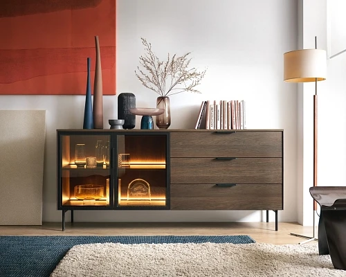 Komoda Lumi C 181 s LED osvětlením Dub Dunin
