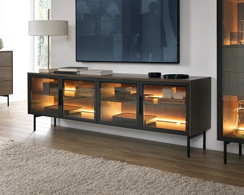 TV Stolek Lumi D 181 s LED osvětlením Dub Dunin