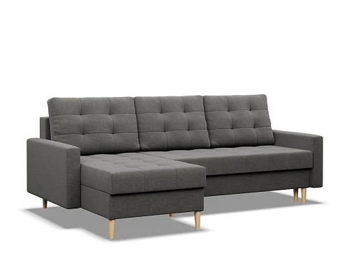 Rohová sedací souprava na nožkách ELMA LL tmavě šedá