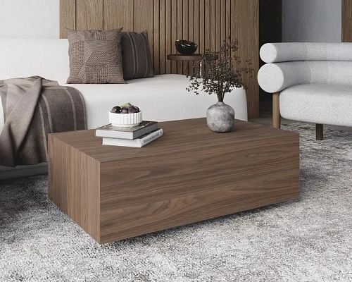 Elegantní konferenční stolek VOS 90cm na kolečkách ořech