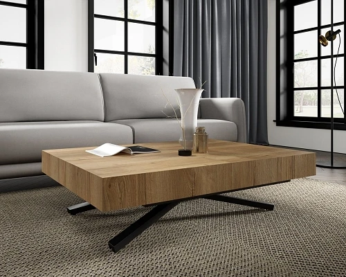Rozkládací a zvedací Konferenční stolek SANNA X 120/200x80 Tmavý dub Lefkas