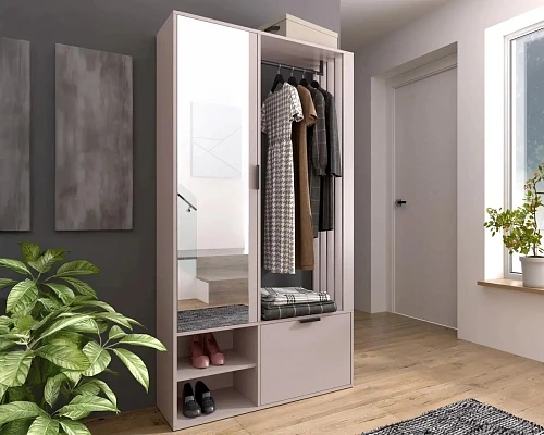 Předsíňová stěna se zrcadlem MILO UNI J 100x189 dub / černý 