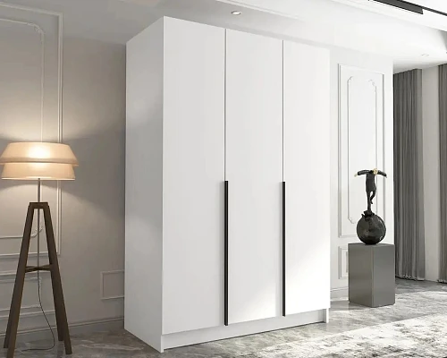 Vysoká šatní skříň CALIA I 150 cm bílá / černá 