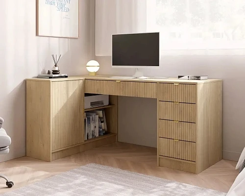 Rohový Psací stůl PC TIRENO levý nebo pravý bílý 