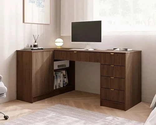 Rohový Psací stůl PC TIRENO levý nebo pravý bílý 