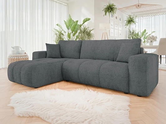 Sedací souprava FURYN L boucle s funkcí spánku a úložným prostorem - Coral 80