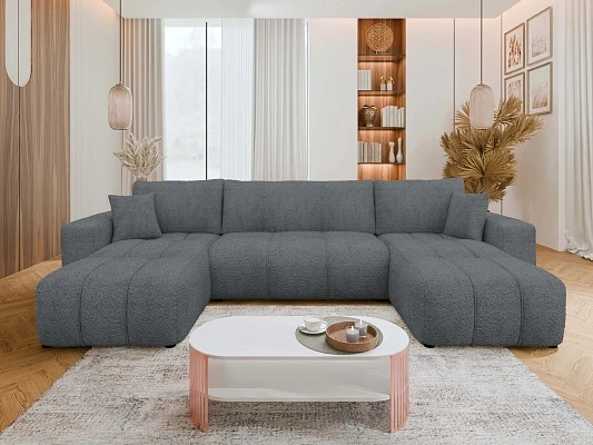 Sedací souprava do U FURYN U boucle s úložným prostorem a funkcí spánku - Coral 80