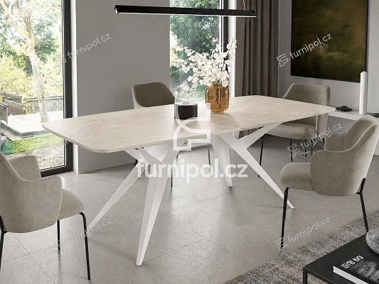 Rozkládací jídelní stůl AXIS 160 White Chromix