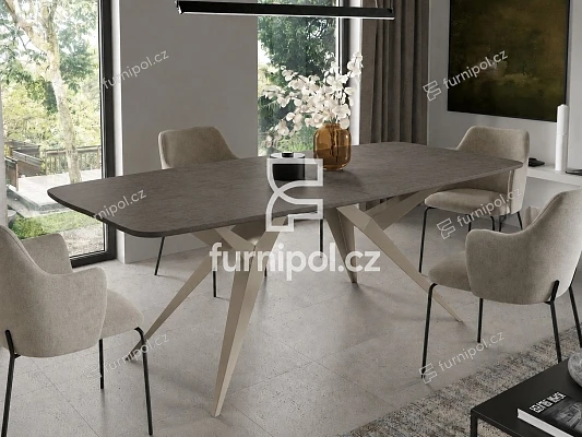 Rozkládací jídelní stůl AXIS 160 Dark Grey Chicago Concrete