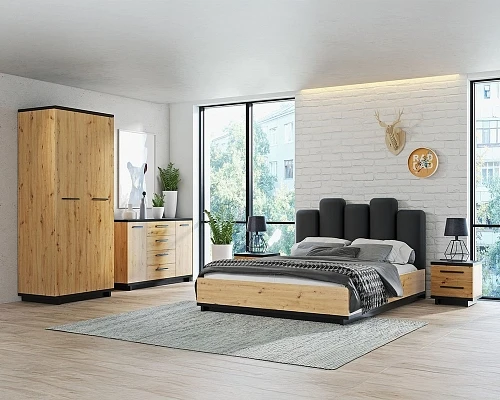 Nábytek do ložnice s postelí INES I dub artisan