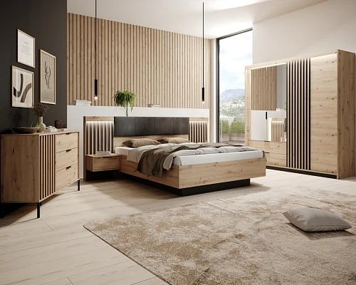Ložnicová sestava TALLY I dub artisan + antracit