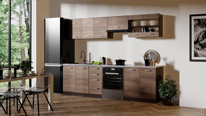 Kuchyňská linka AMANDA 1 260 s pracovní deskou skořicová akácie
