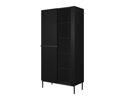 Bogart Vitrína NICOLE 100 cm 2D černý mat / černé nohy