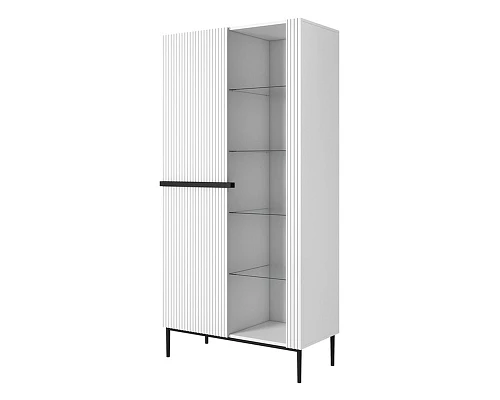 Bogart Vitrína NICOLE 100 cm 2D bílý mat / černé nožky