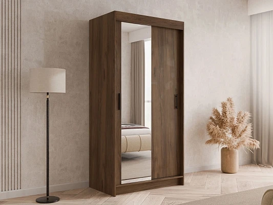 Šatní skříň INFINITY 120 II s posuvnými dveřmi a zrcadlem