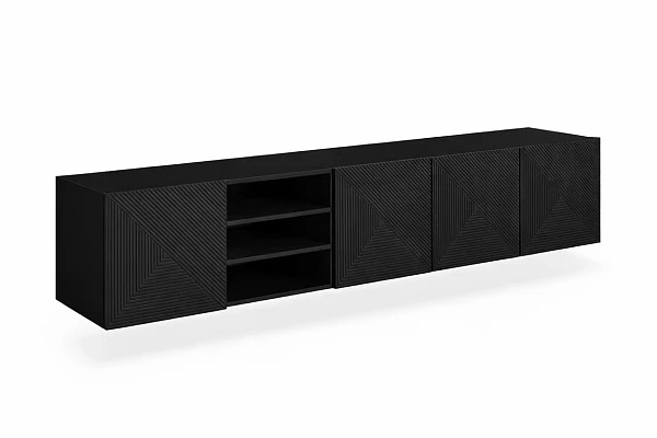 Závěsná TV skříňka ASHA 200 cm černý 