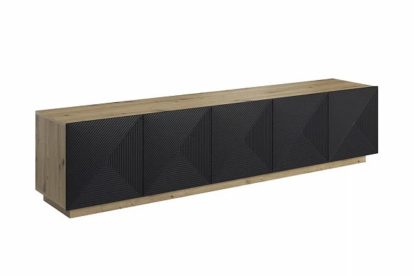 TV skříňka ASHA 200 cm artisan / černý mat