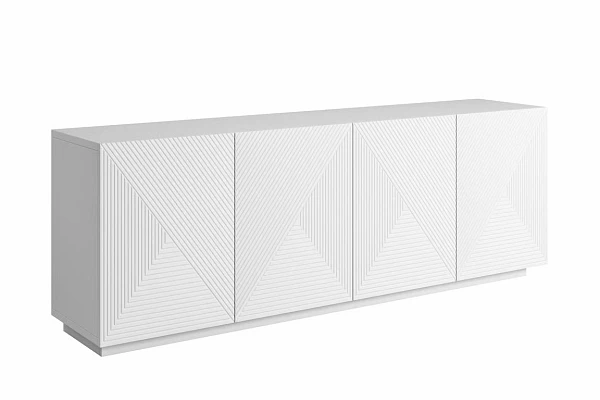 Komoda ASHA 200 cm se čtyřmi dveřmi Bílá