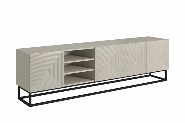 TV skříňka ASHA 200 cm kašmír / kovový rám