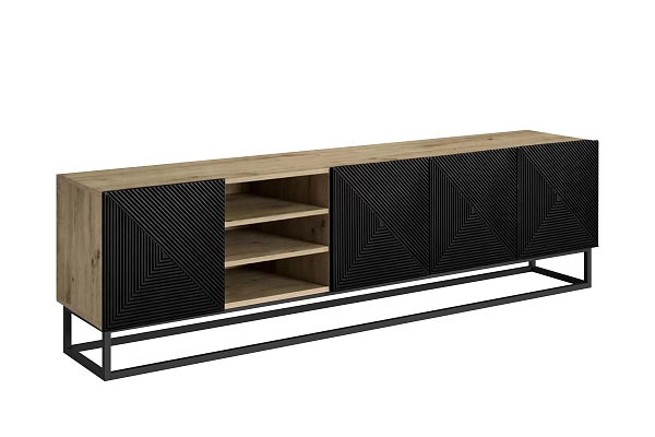 TV skříňka ASHA 200 cm dub artisan / kovový rám