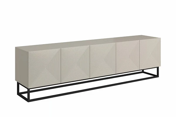 TV skříňka ASHA 200 cm kašmír na kovovém rámu 