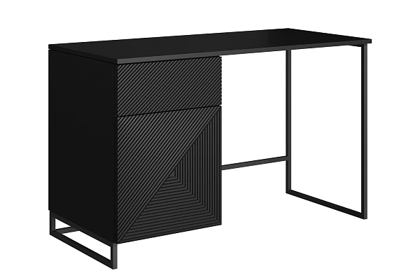 Psací stůl Asha 120 cm - černý mat / černý kovový rám