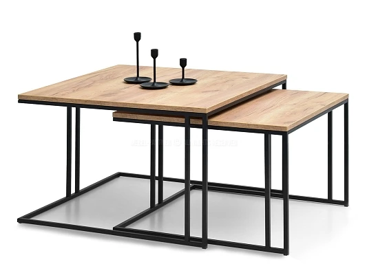 Set konferenčních stolků Dark S + Dark XL - Dub