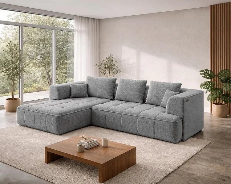 Rohová sedací soustava ALBIO S s elektrickým výsuvem