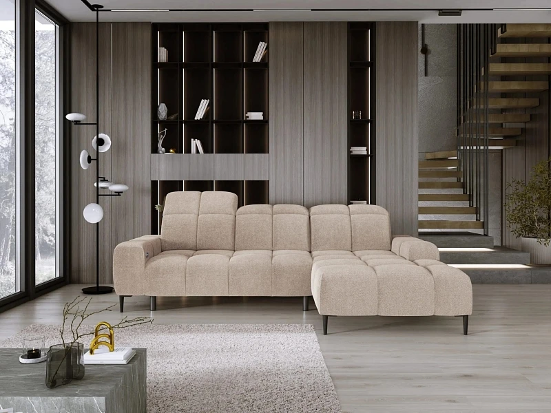 Rohová sedací souprava GIOVANNI S s elektrickým výsuvem