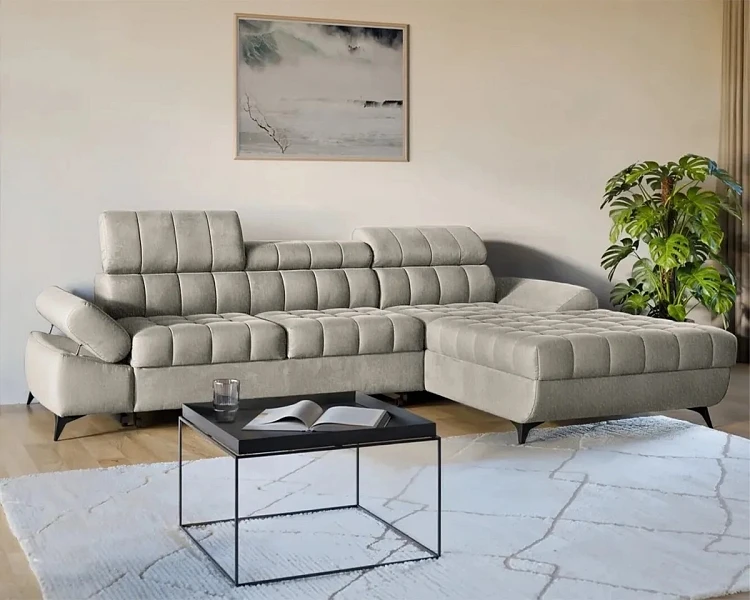 Rohová sedací souprava VALORIS MINI Hold me 3 s úložným prostorem pravý roh