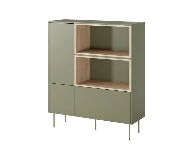 Komoda s zásuvkou a nikami DESIN 120 2D1SZ olivová / zelená