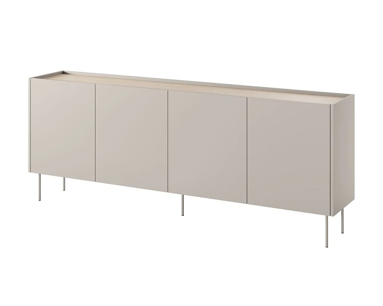 Komoda čtyřdveřová DESIN 220 4D kašmír / šedá
