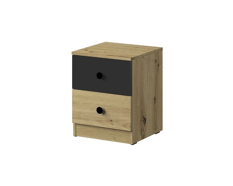 Noční stolek NERO 09 dub artisan / černý mat