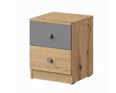 Noční stolek NERO 09 dub artisan / šedý mat