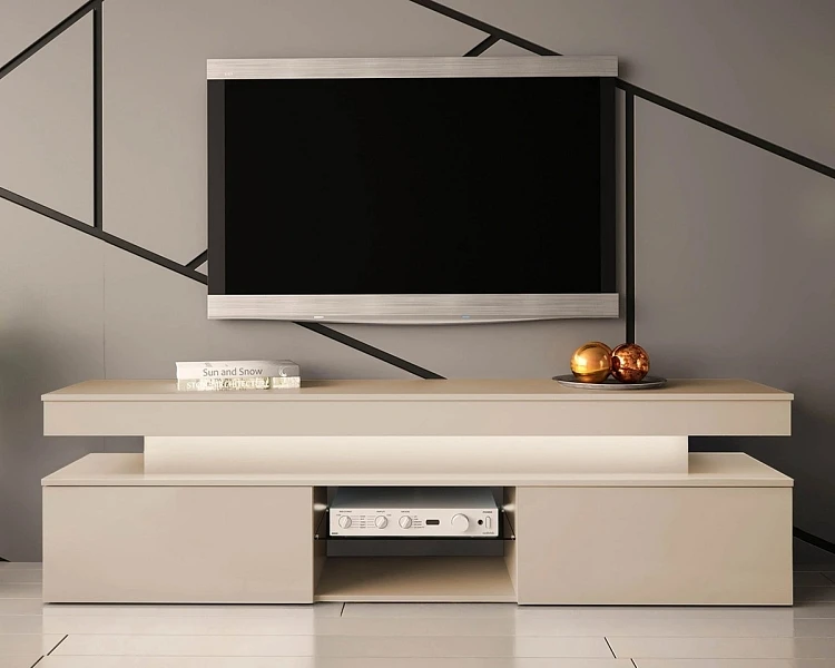TV stolek GLOSSA 07 s LED osvětlením béžový 