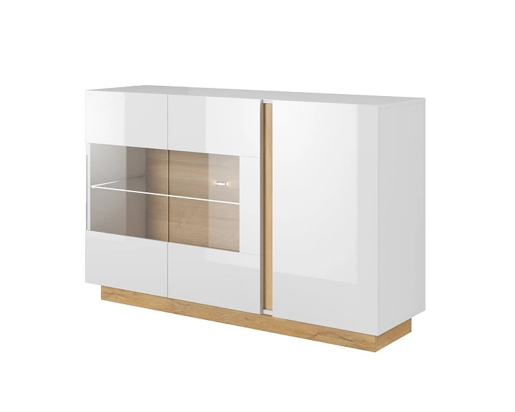 Komoda s vitrínou ARCO 138 WITR bílá