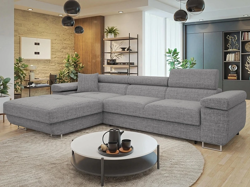 Rohová sedací souprava TOREZIO MINI s rozkladem na spaní a úložným prostorem - Lux 05