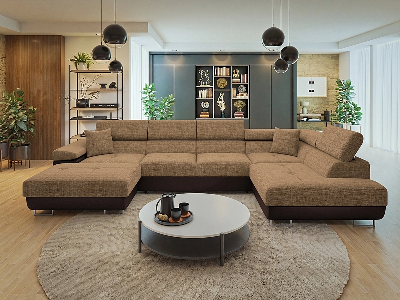 Sedací souprava TOREZIO BIS s rozkladem na spaní a úložným prostorem - Soft 066 + Lux 03