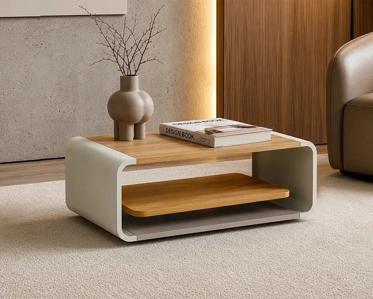 Stylový Konferenční stolek ELIO 100cm přírodní / kašmír