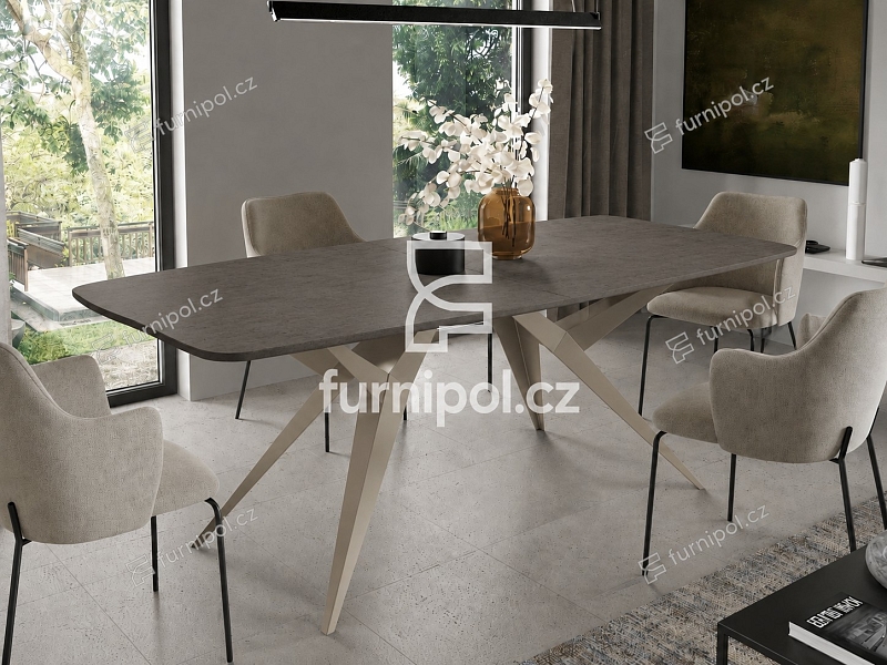Rozkládací jídelní stůl AXIS 160 Dark Grey Chicago Concrete