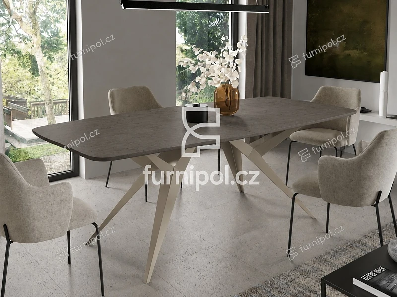 Rozkládací jídelní stůl AXIS 160 Dark Grey Chicago Concrete