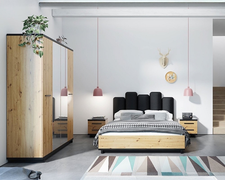 Nábytek do ložnice s postelí INES III dub artisan