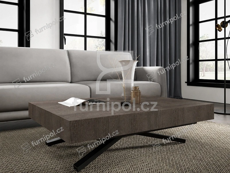 Rozkládací a zvedací Konferenční stolek SANNA X  Anthracite Sherman Oak