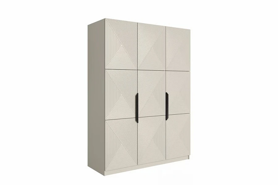 Šatní skříň ASHA 150 cm kašmír černé úchytky