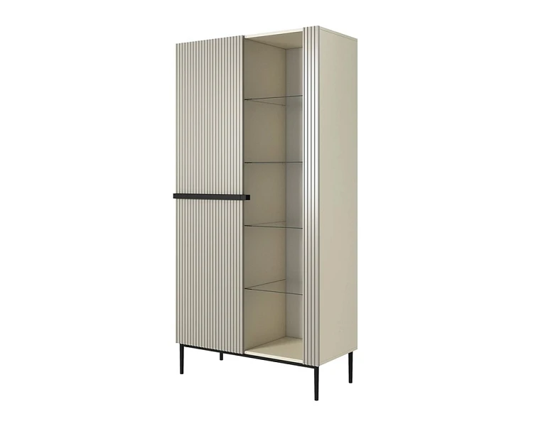 Bogart Vitrína NICOLE 100 cm 2D kašmír / černé nožky