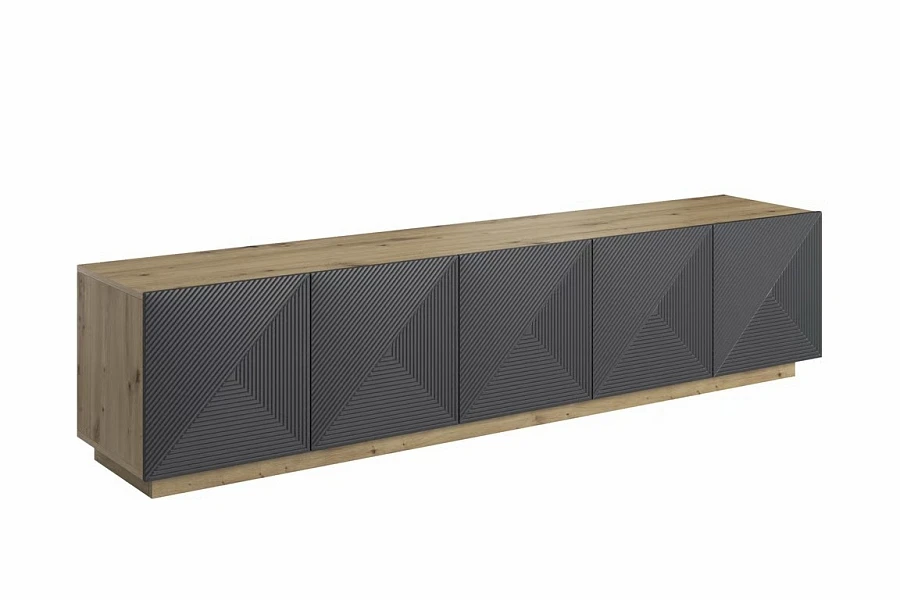 TV skříňka ASHA 200 cm dub artisan / rivier stone