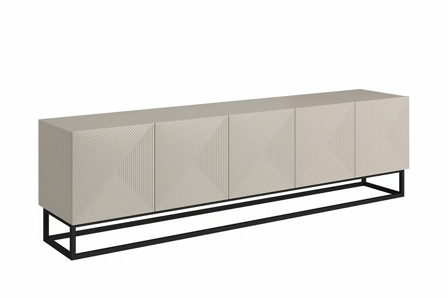 TV skříňka ASHA 200 cm kašmír na kovovém rámu 