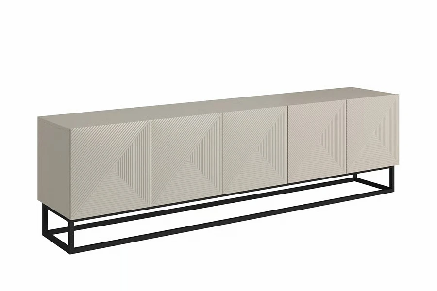 TV skříňka ASHA 200 cm kašmír na kovovém rámu 