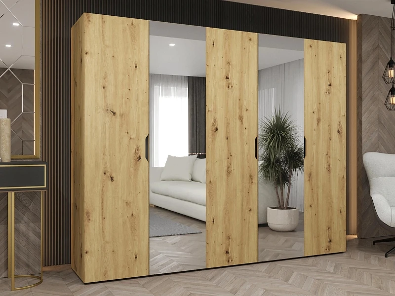 Šatní skříň MALAGA 250 se zrcadlem - Dub artisan