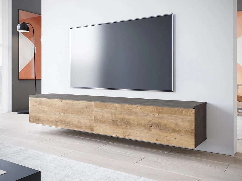  TV stolek D 180 – variabilní pro zavěšení i postavení - Matera / kaštan